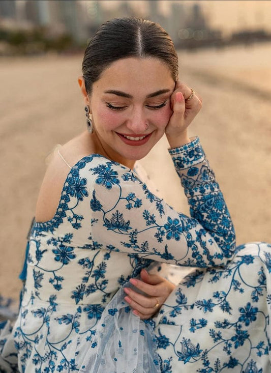 Azure Luxury Embroidered Maxi – Premium Eid & Summer Collection