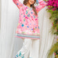 *PINK FLORAL DIGITAL PRINTED 2PC