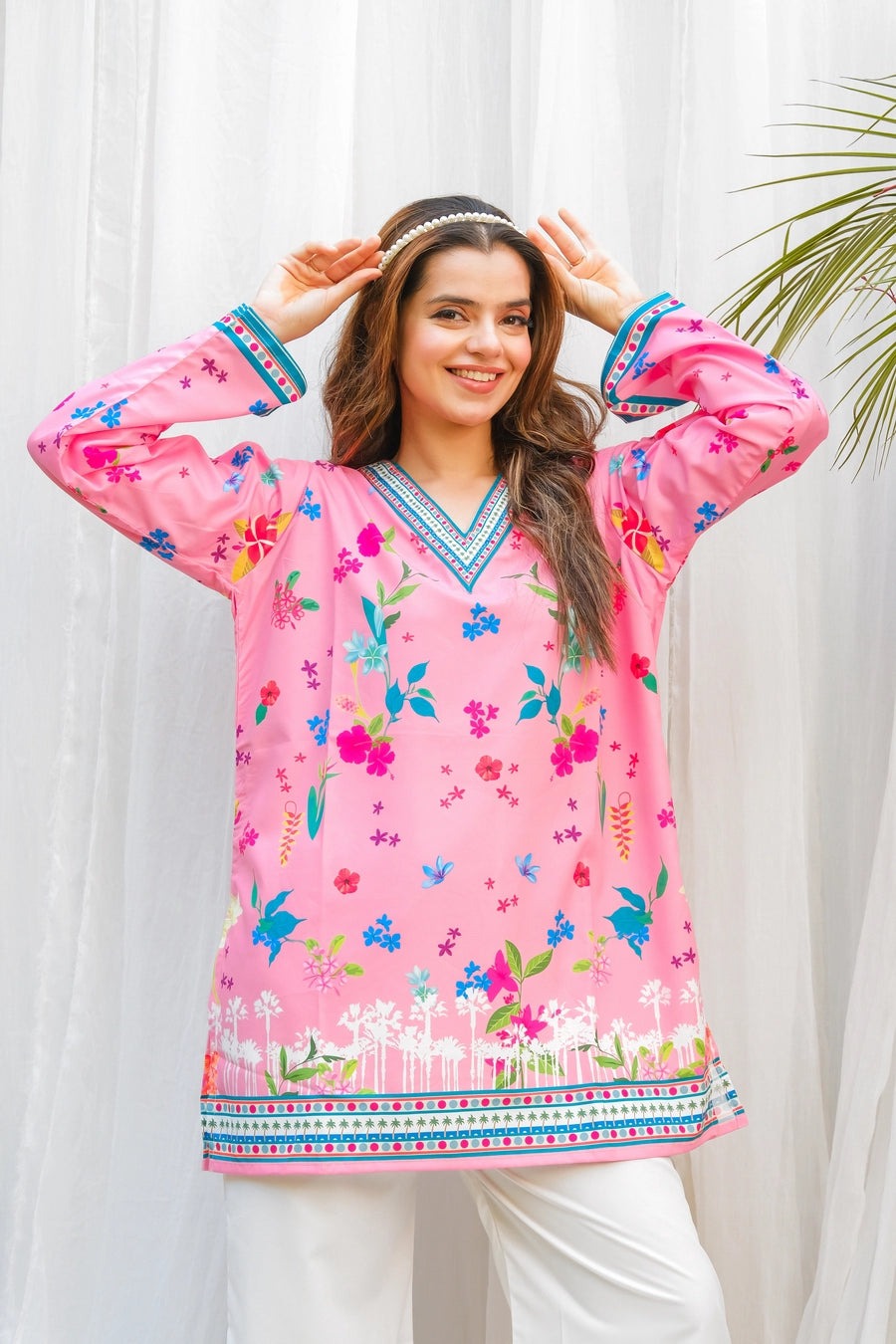 *PINK FLORAL DIGITAL PRINTED 2PC