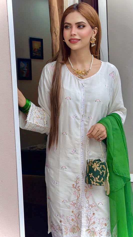 JANIFER Embroidered 3PC Dress – Sophisticated Women Style