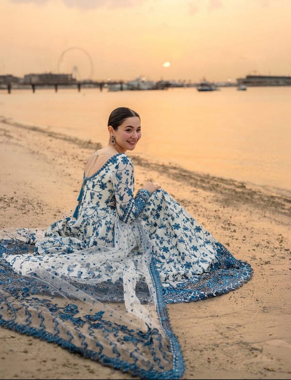 Azure Luxury Embroidered Maxi – Premium Eid & Summer Collection