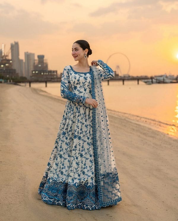Azure Luxury Embroidered Maxi – Premium Eid & Summer Collection