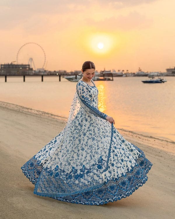 Azure Luxury Embroidered Maxi – Premium Eid & Summer Collection