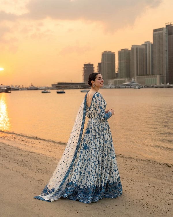Azure Luxury Embroidered Maxi – Premium Eid & Summer Collection