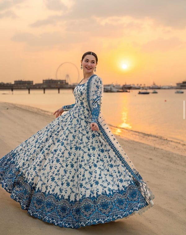 Azure Luxury Embroidered Maxi – Premium Eid & Summer Collection