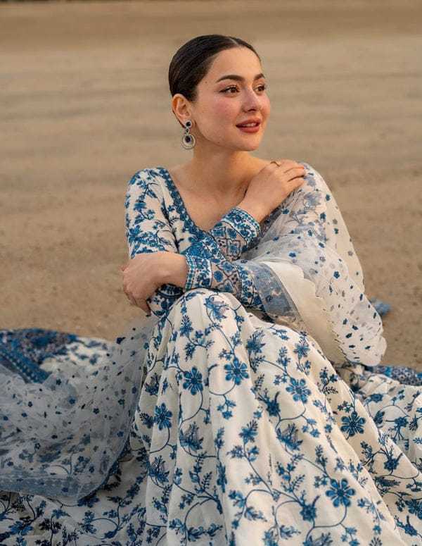 Azure Luxury Embroidered Maxi – Premium Eid & Summer Collection