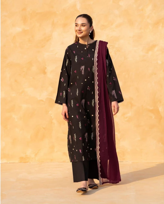 black embroided 3pc
